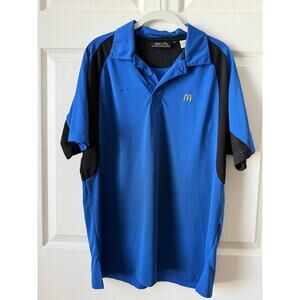 McDonald’s Crew Uniform Polo Blue Black Golden Arches Shirt 2010s Size Medium